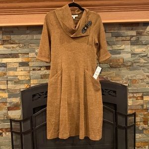 Rust black striped dress